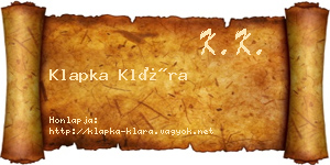 Klapka Klára névjegykártya