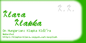 klara klapka business card